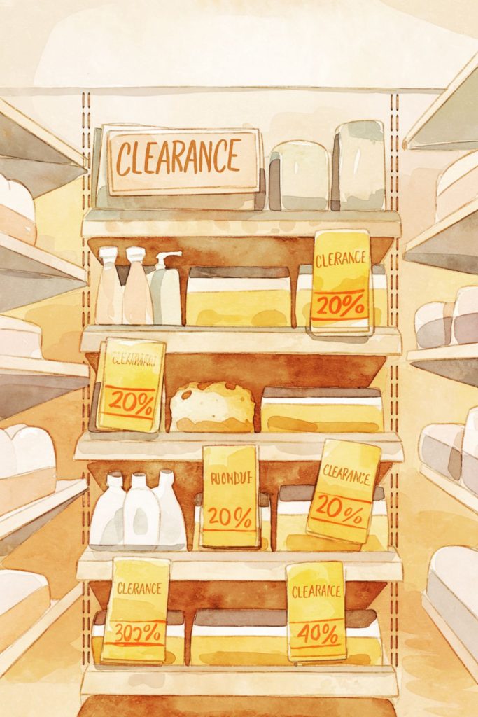 groceries on a budget buying on clearance