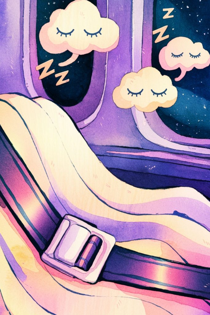 seat bealt travel hack for sleeping better