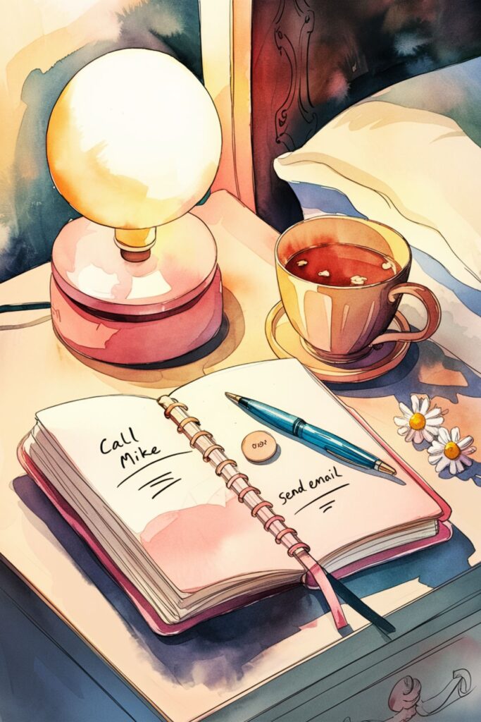 falling asleep notebook