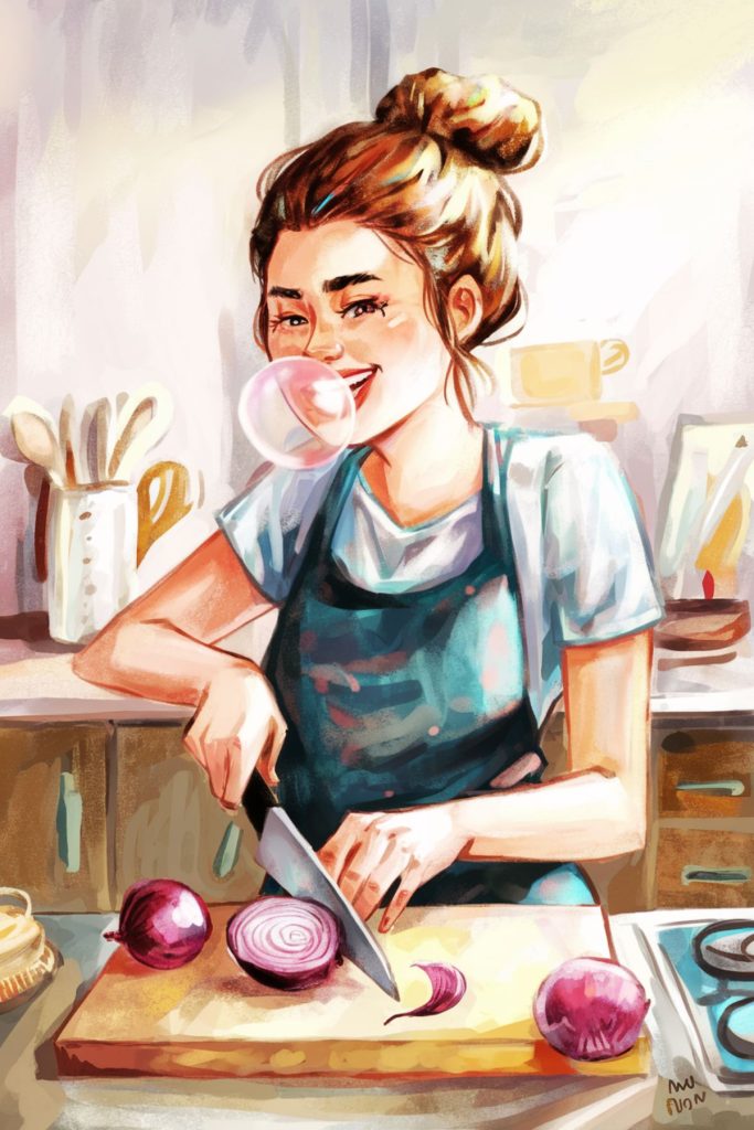 useful life hack for cutting onions