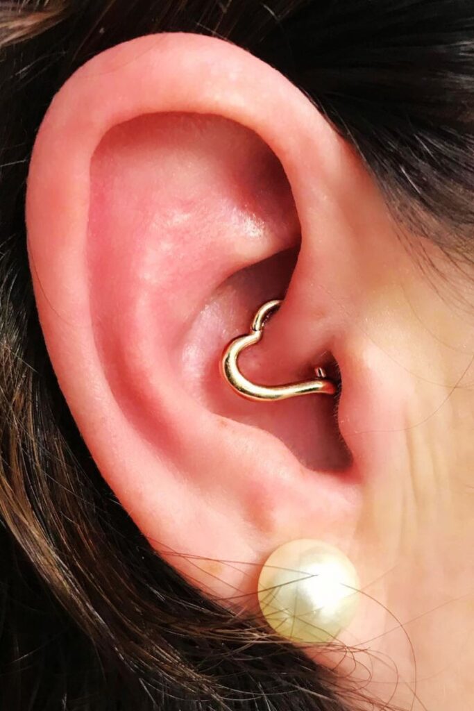 daith heart piercing