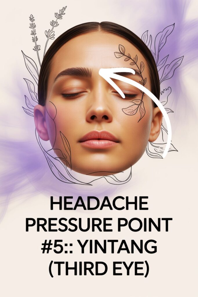 headache pressure point between eyebrows