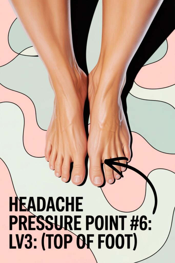 headache pressure point top of foot