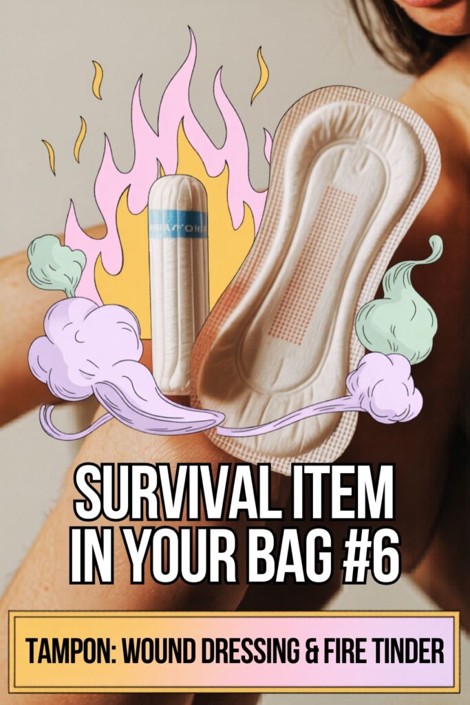 survival items tampon and pad