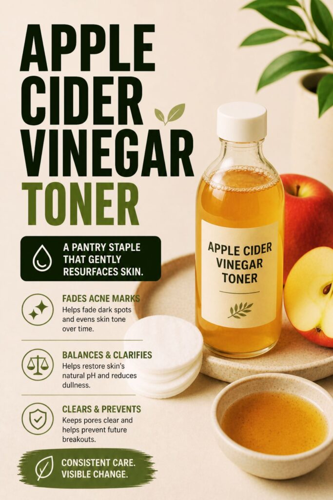 clear acne marks with apple cider vinegar
