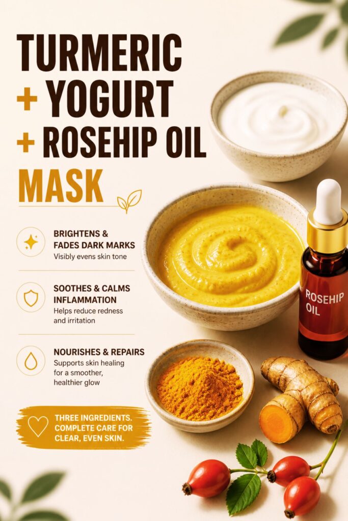 clear acne marks with turmeric and yogurt