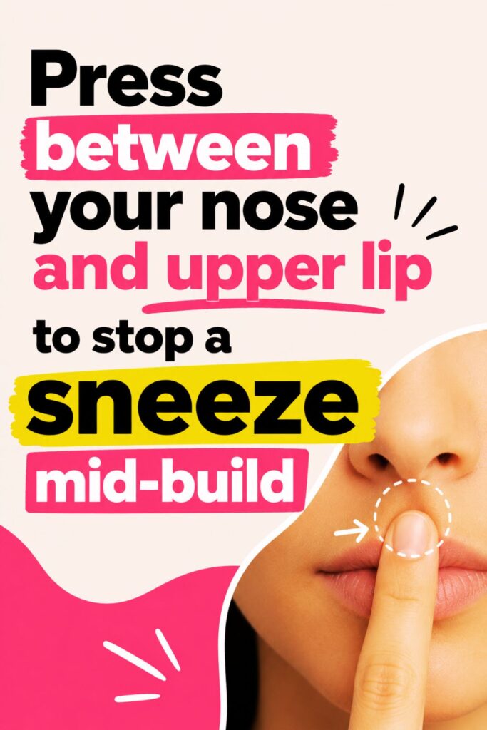 cool life hack to stop a sneeze