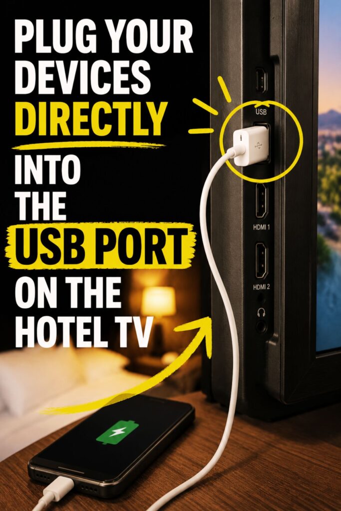 usb port hotel life hacks